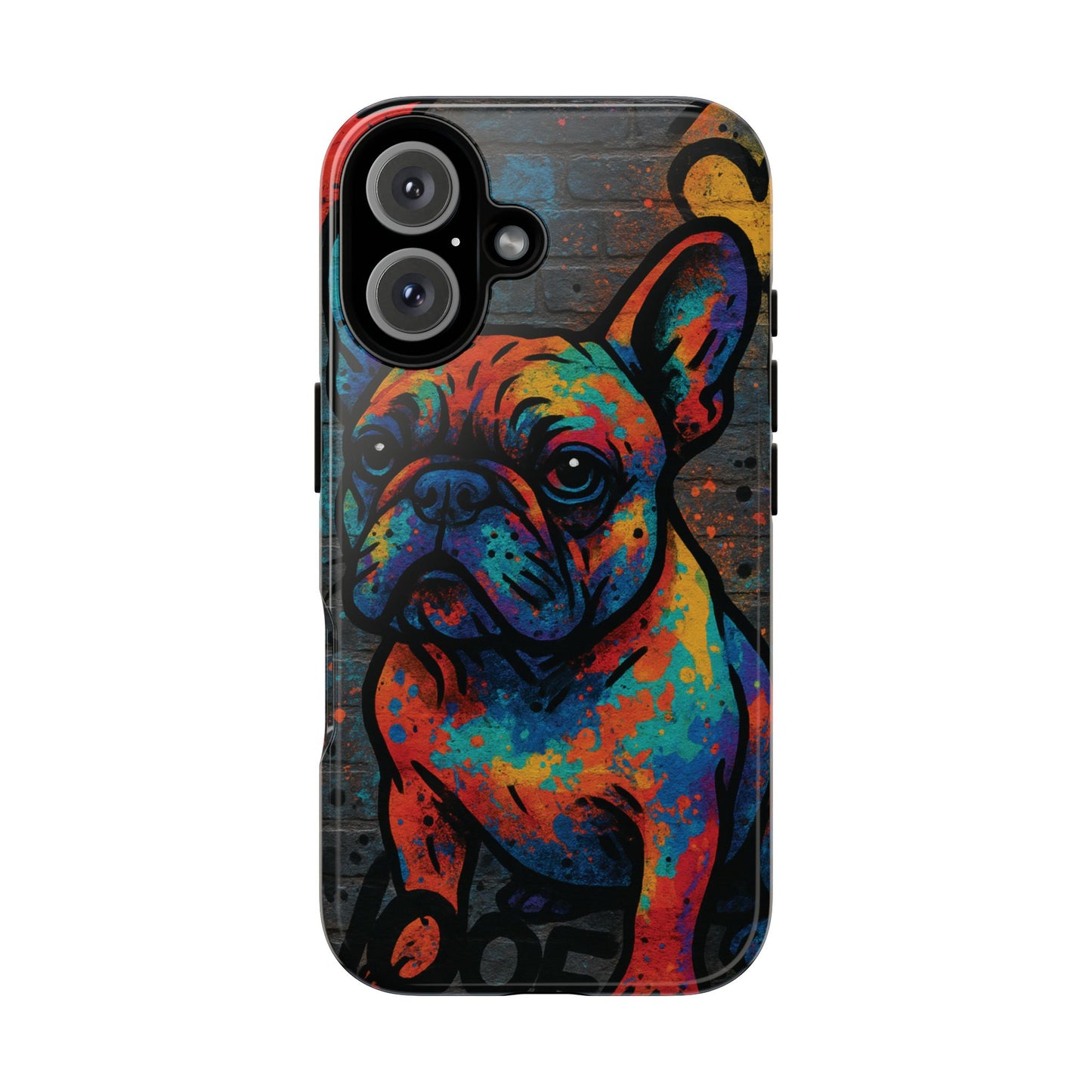 „Urban Woof – etui na telefon z motywem graffiti i psa w stylu street art”