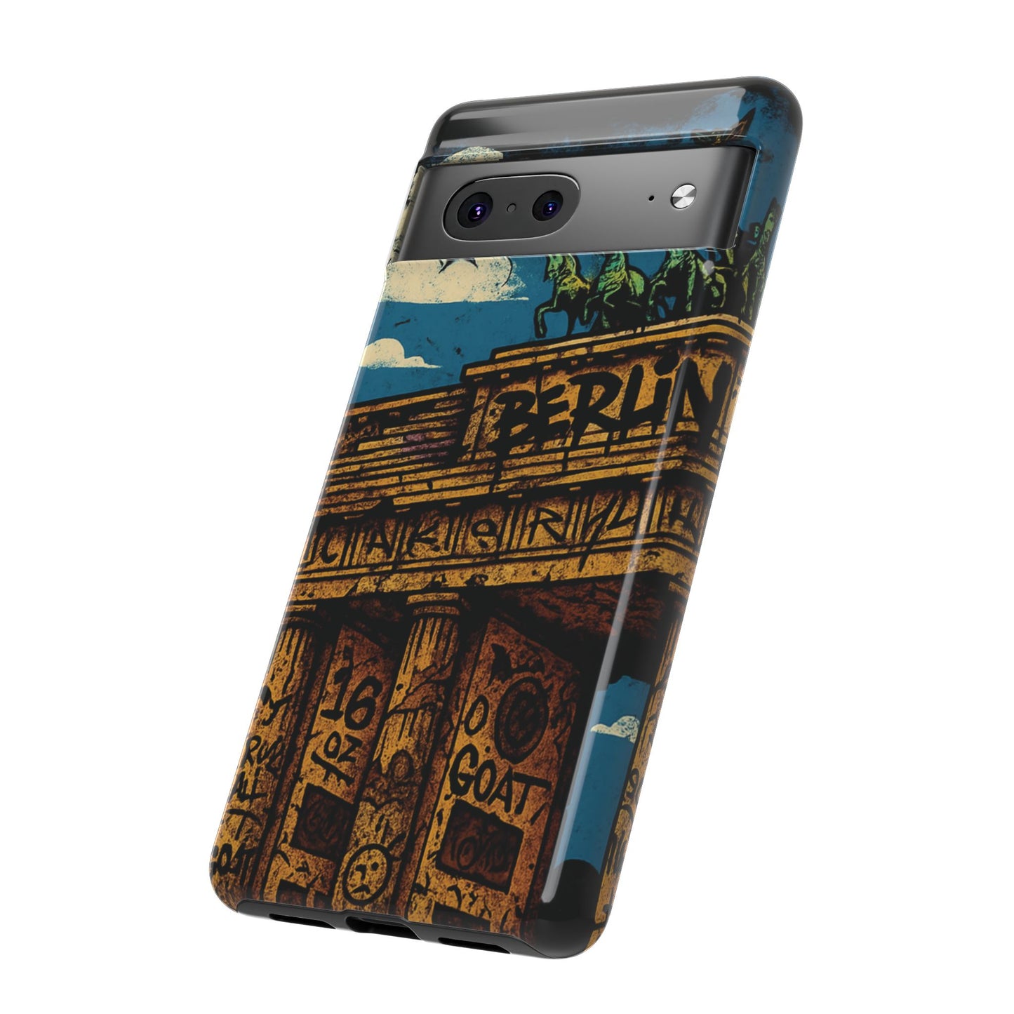 „Berlin Raw – Etui na telefon w stylu ulicznym z Bramą Brandenburską w stylu graffiti”