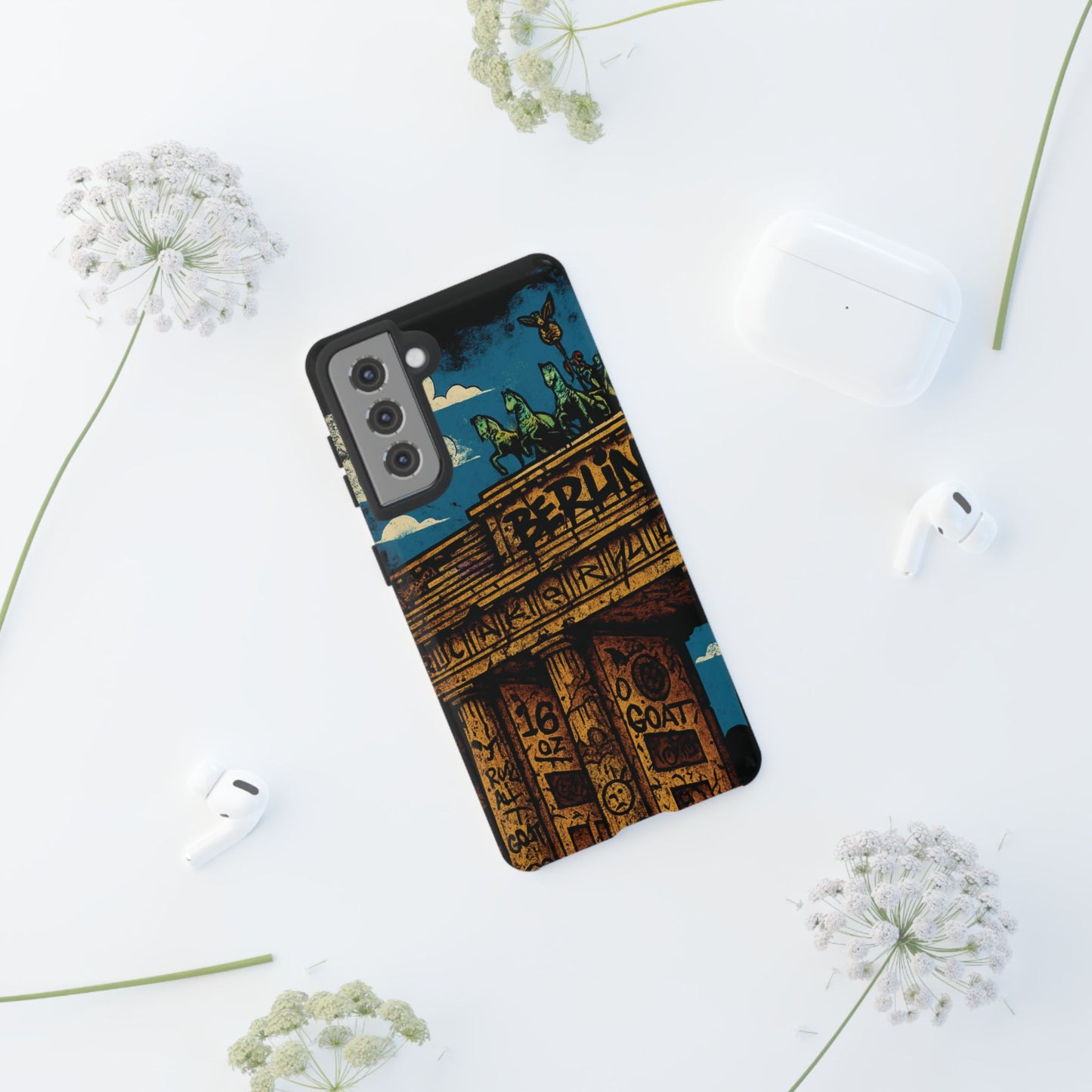 „Berlin Raw – Etui na telefon w stylu ulicznym z Bramą Brandenburską w stylu graffiti”