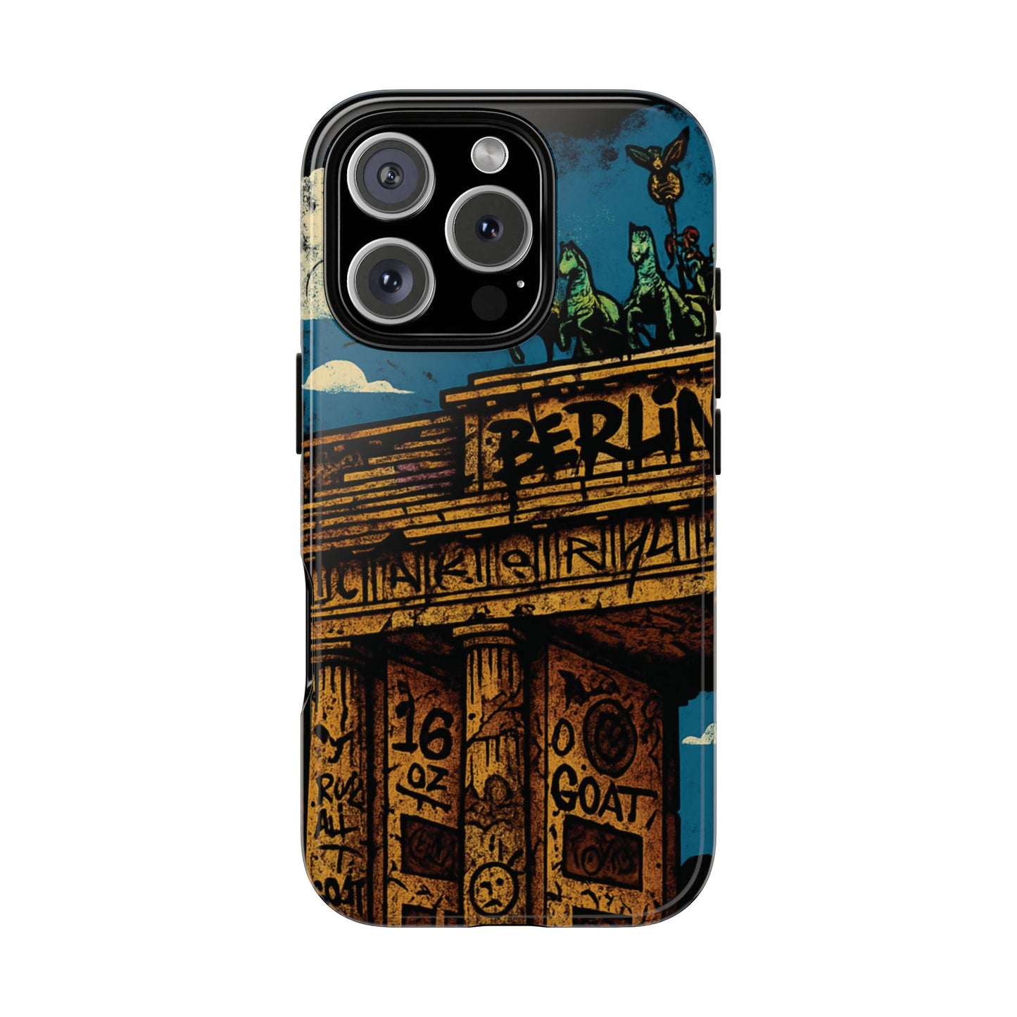 „Berlin Raw – Etui na telefon w stylu ulicznym z Bramą Brandenburską w stylu graffiti”