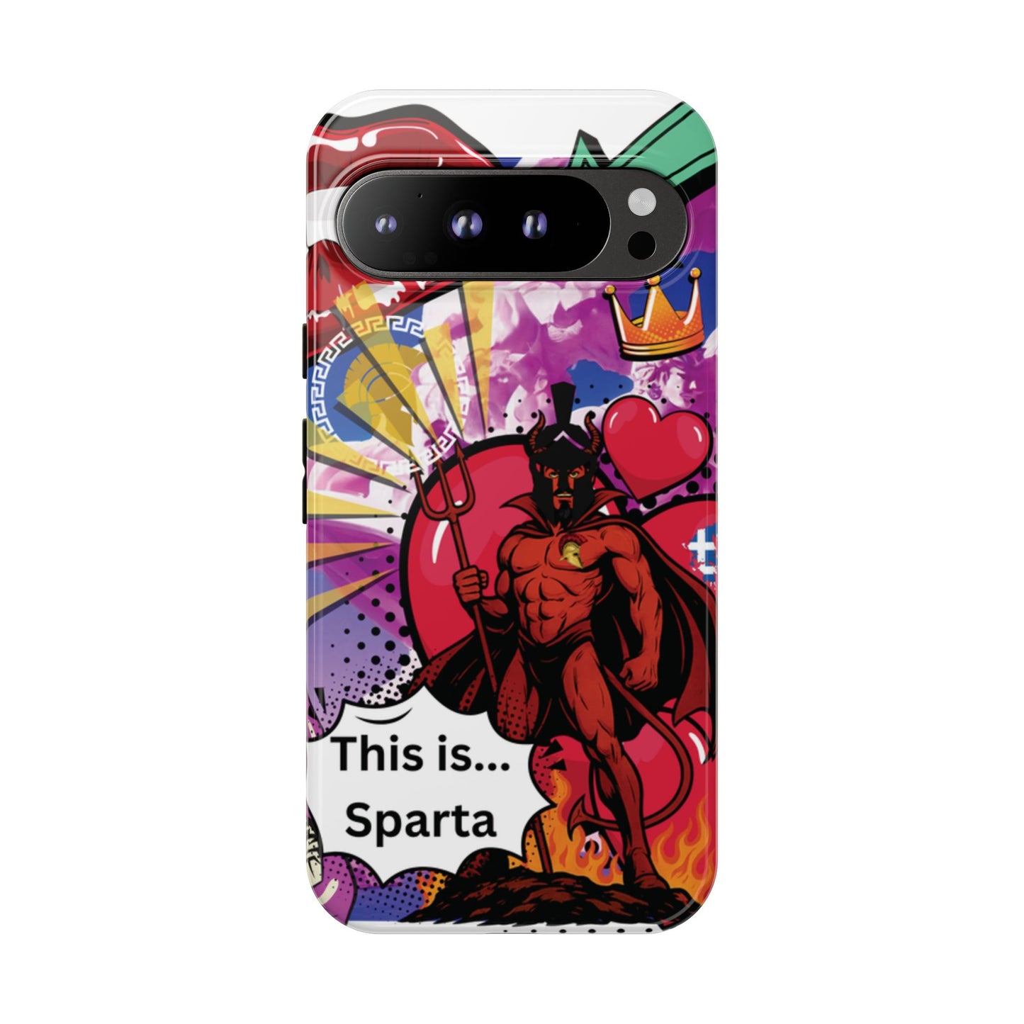 🔥 „To jest Sparta!” – Etui na telefon Pop Art Devil