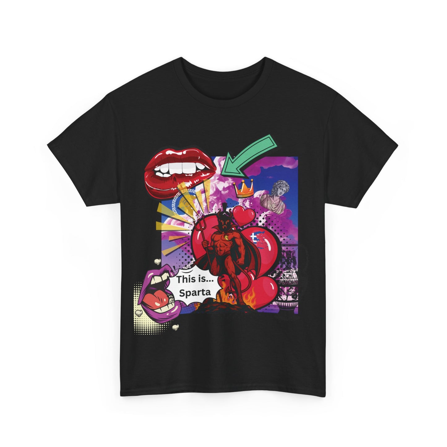 „Miłość, chaos i Sparta” – koszulka pop-art streetwear
