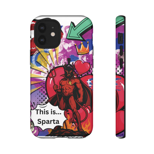 🔥 “This is Sparta!” – Pop Art Devil Phone Case