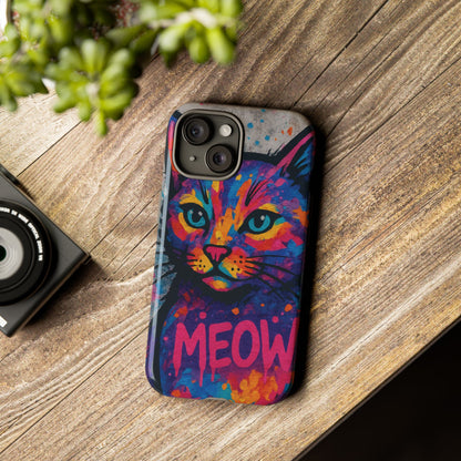 „Meow Madness – etui na telefon z motywem graffiti i kotem w stylu street art”