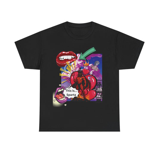 "Love, Chaos & Sparta" – Pop Art Streetwear T-Shirt