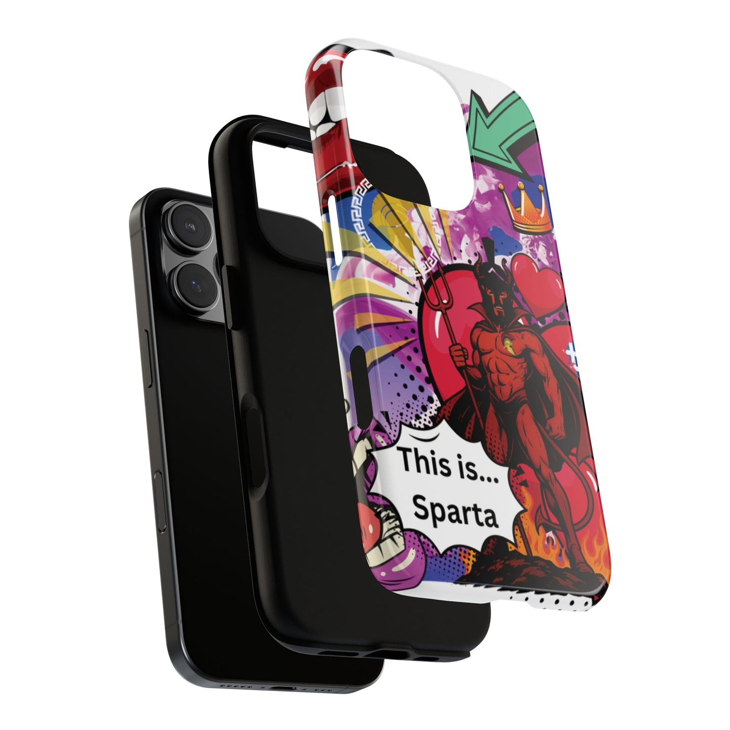 🔥 „To jest Sparta!” – Etui na telefon Pop Art Devil