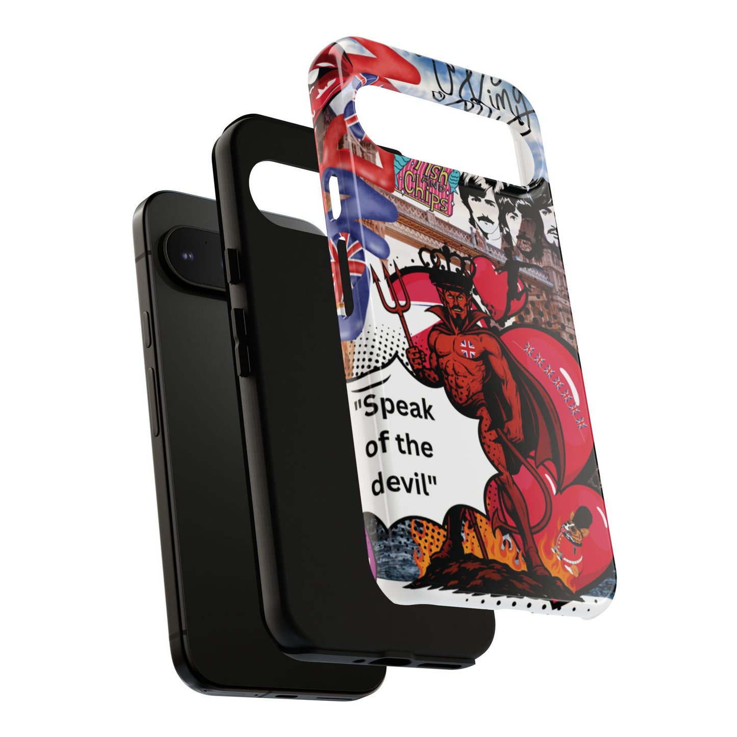“Speak of the Devil” – Britpop meets Prince of Hell Phone Case