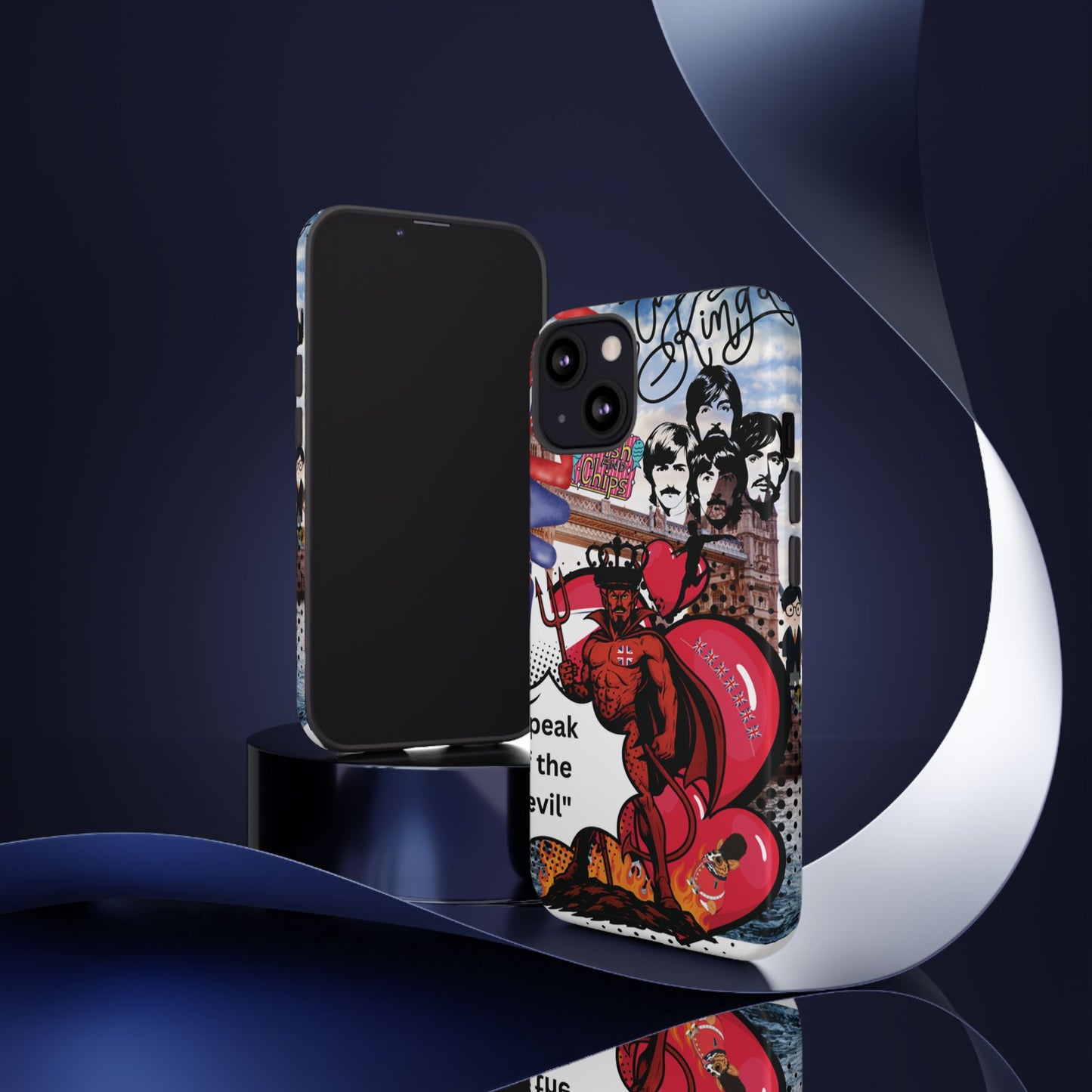 “Speak of the Devil” – Britpop meets Prince of Hell Phone Case