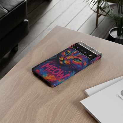 „Meow Madness – etui na telefon z motywem graffiti i kotem w stylu street art”