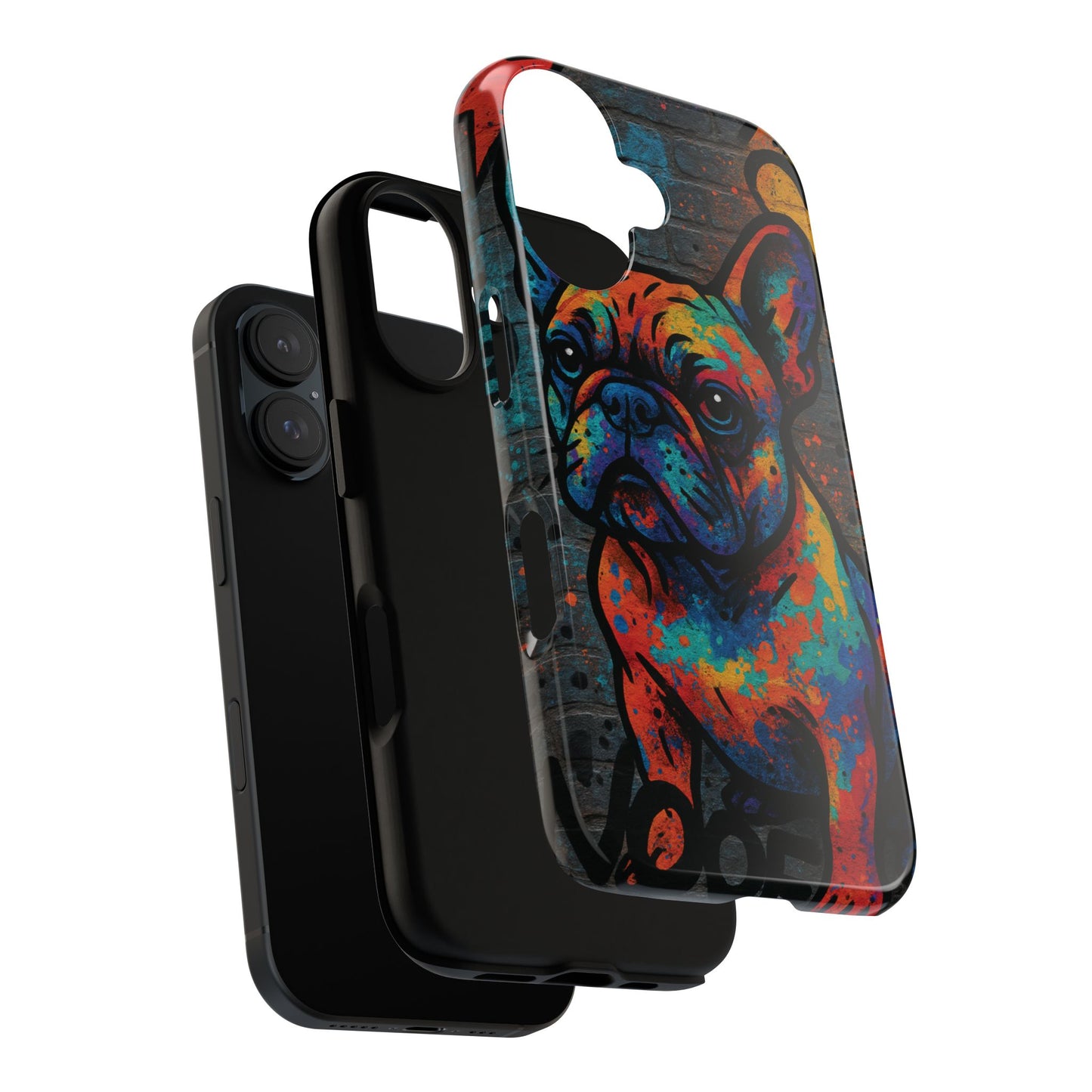 „Urban Woof – etui na telefon z motywem graffiti i psa w stylu street art”
