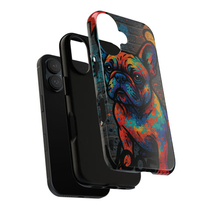 „Urban Woof – etui na telefon z motywem graffiti i psa w stylu street art”
