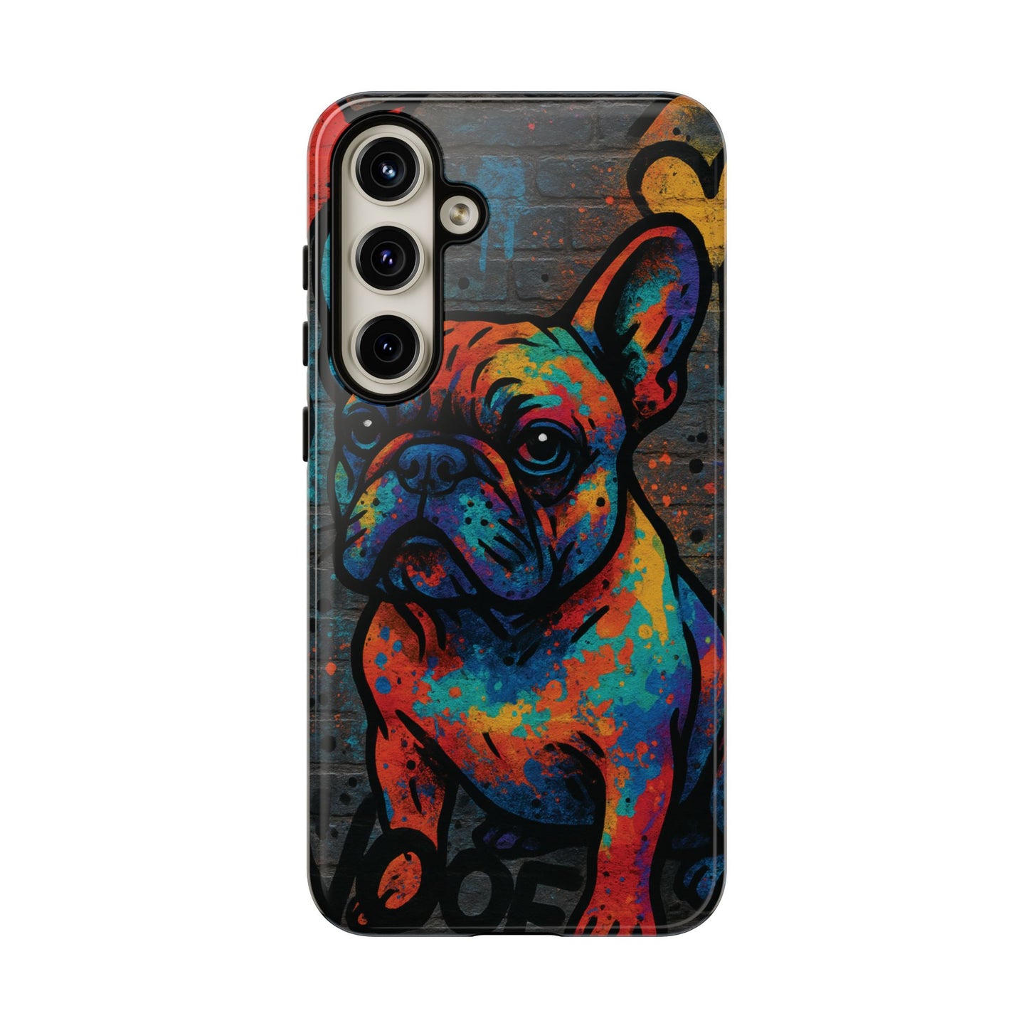„Urban Woof – etui na telefon z motywem graffiti i psa w stylu street art”