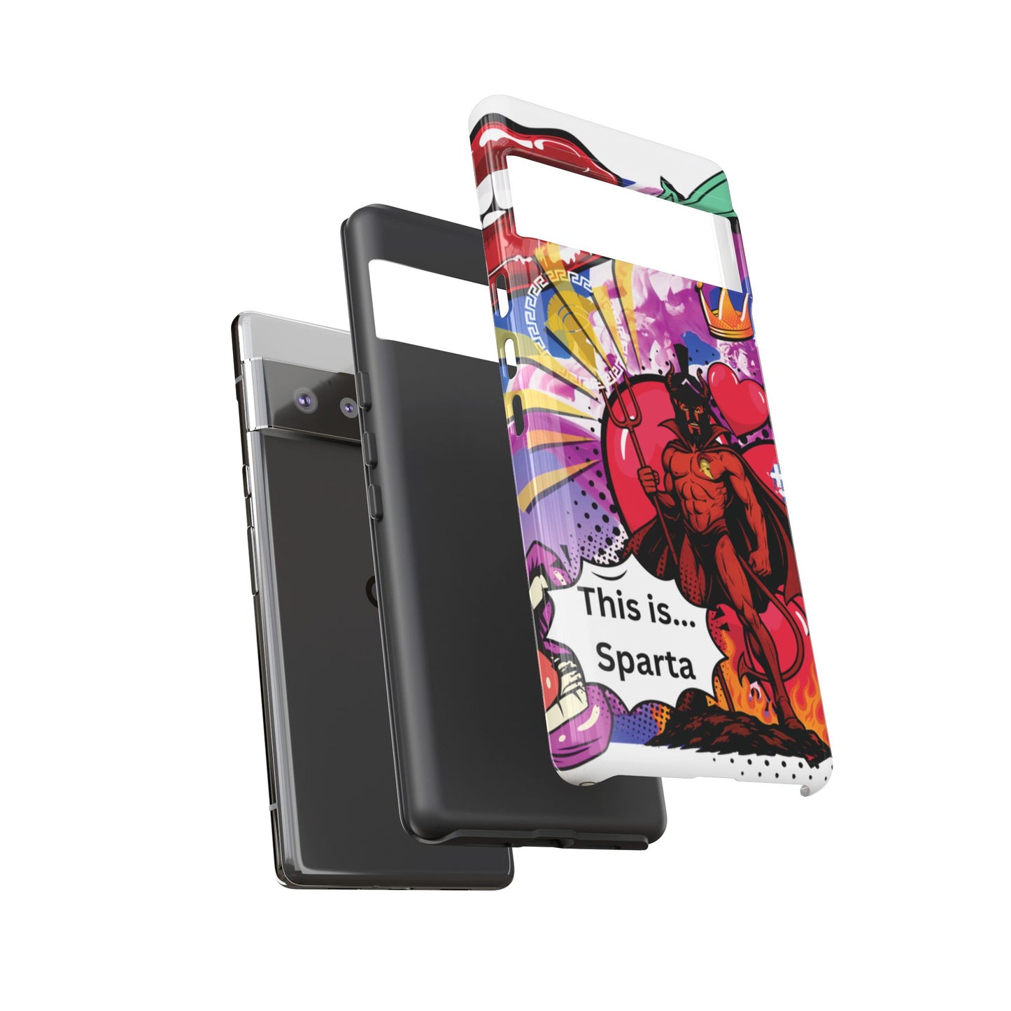 🔥 „To jest Sparta!” – Etui na telefon Pop Art Devil