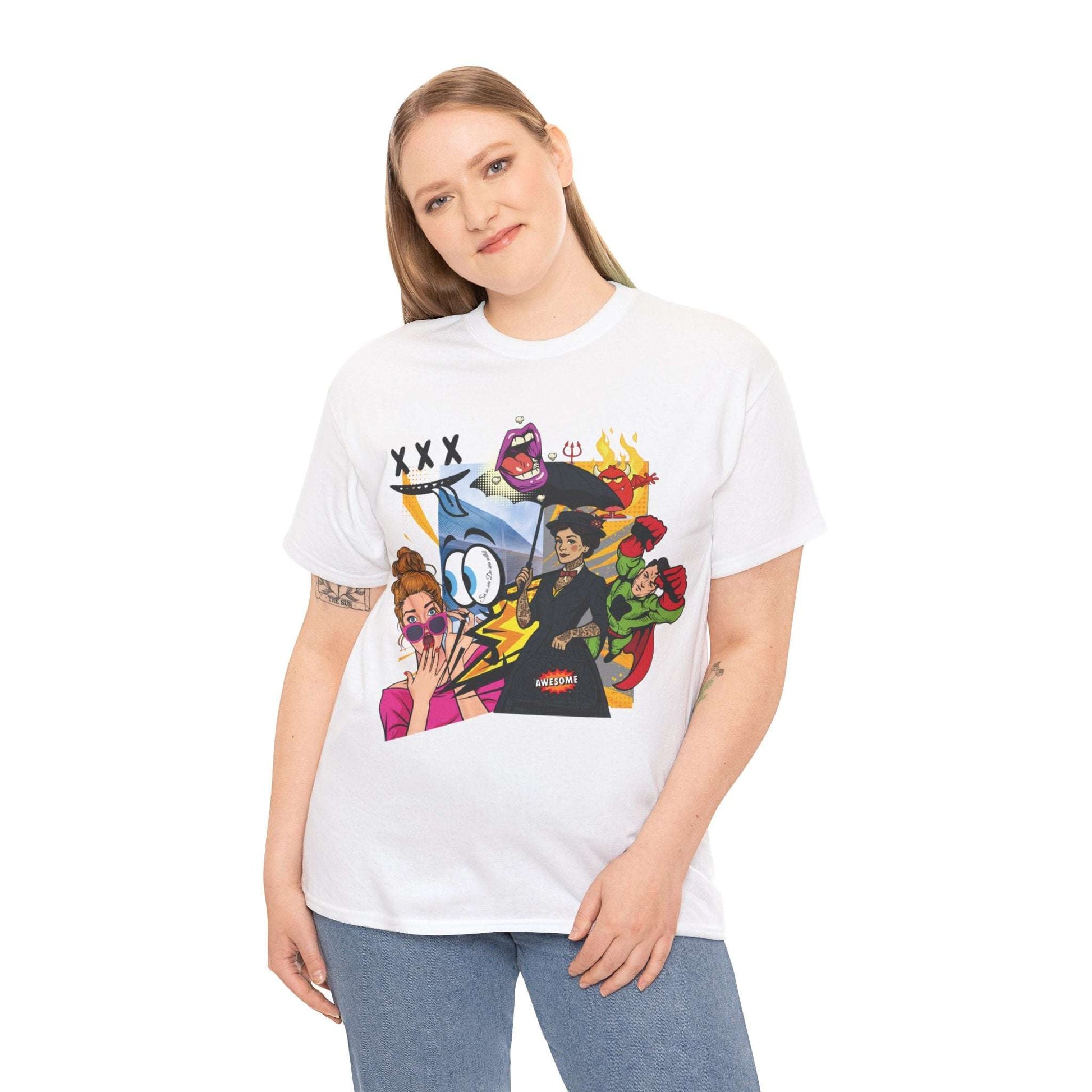 "Cartoon Chaos – Pop-Art T-Shirt Explosion"