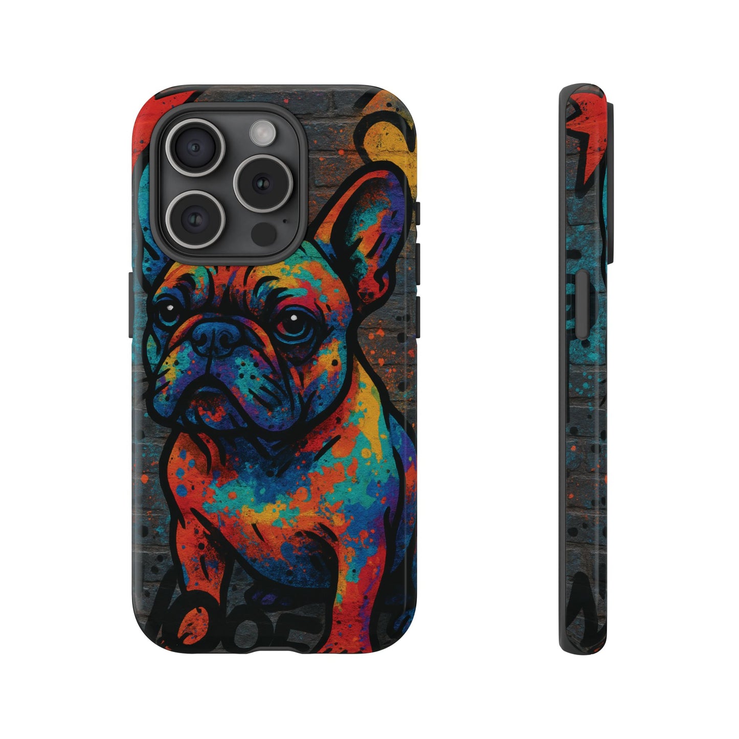 „Urban Woof – etui na telefon z motywem graffiti i psa w stylu street art”
