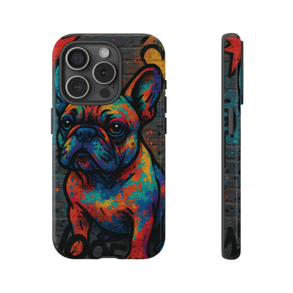 „Urban Woof – etui na telefon z motywem graffiti i psa w stylu street art”