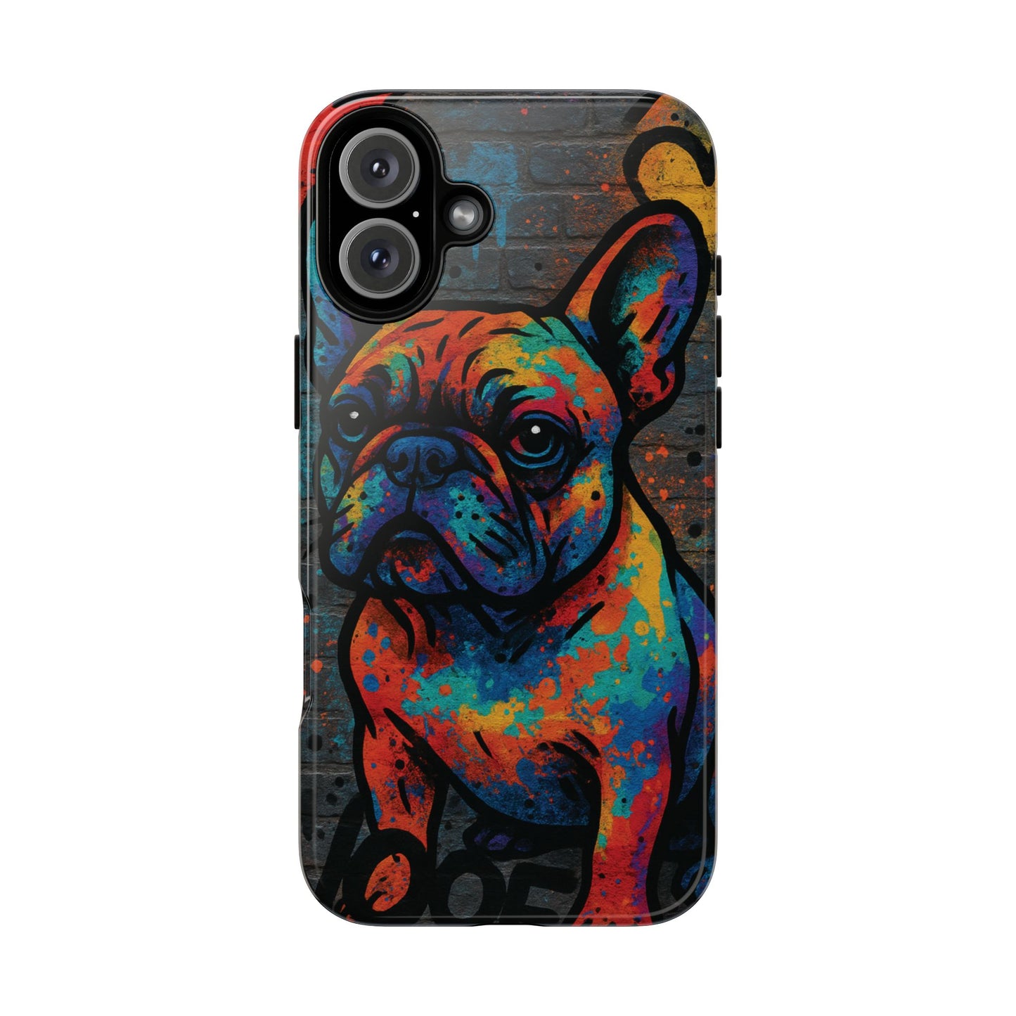 „Urban Woof – etui na telefon z motywem graffiti i psa w stylu street art”