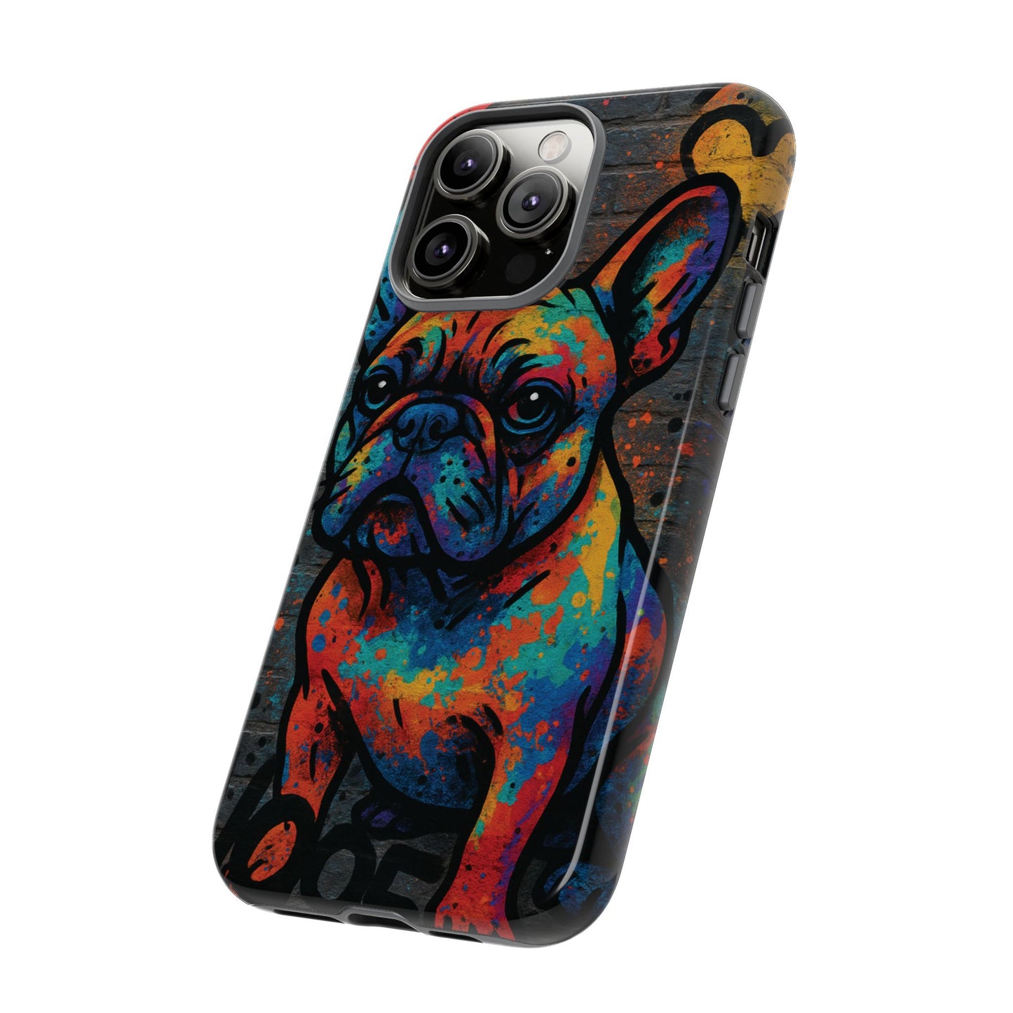 „Urban Woof – etui na telefon z motywem graffiti i psa w stylu street art”