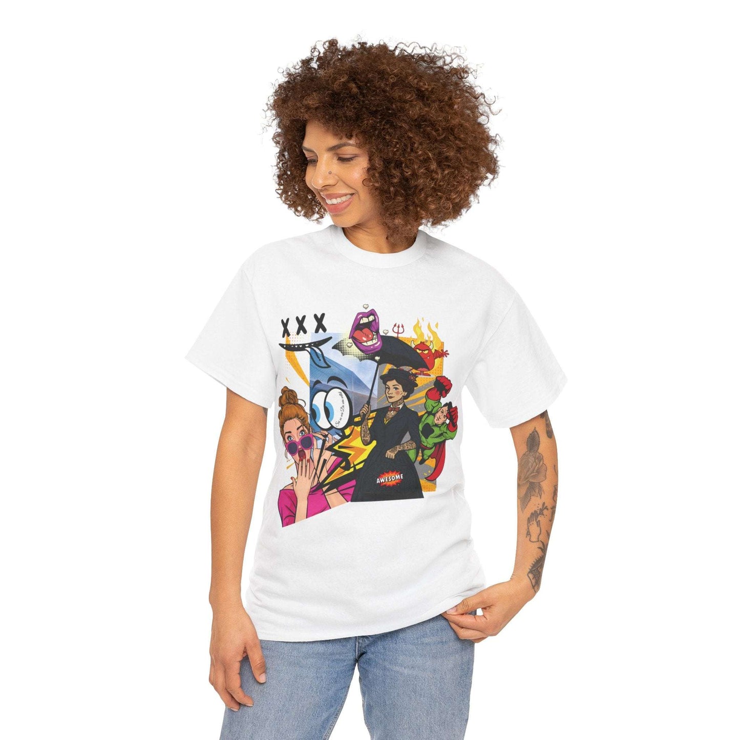 "Cartoon Chaos – Pop-Art T-Shirt Explosion"