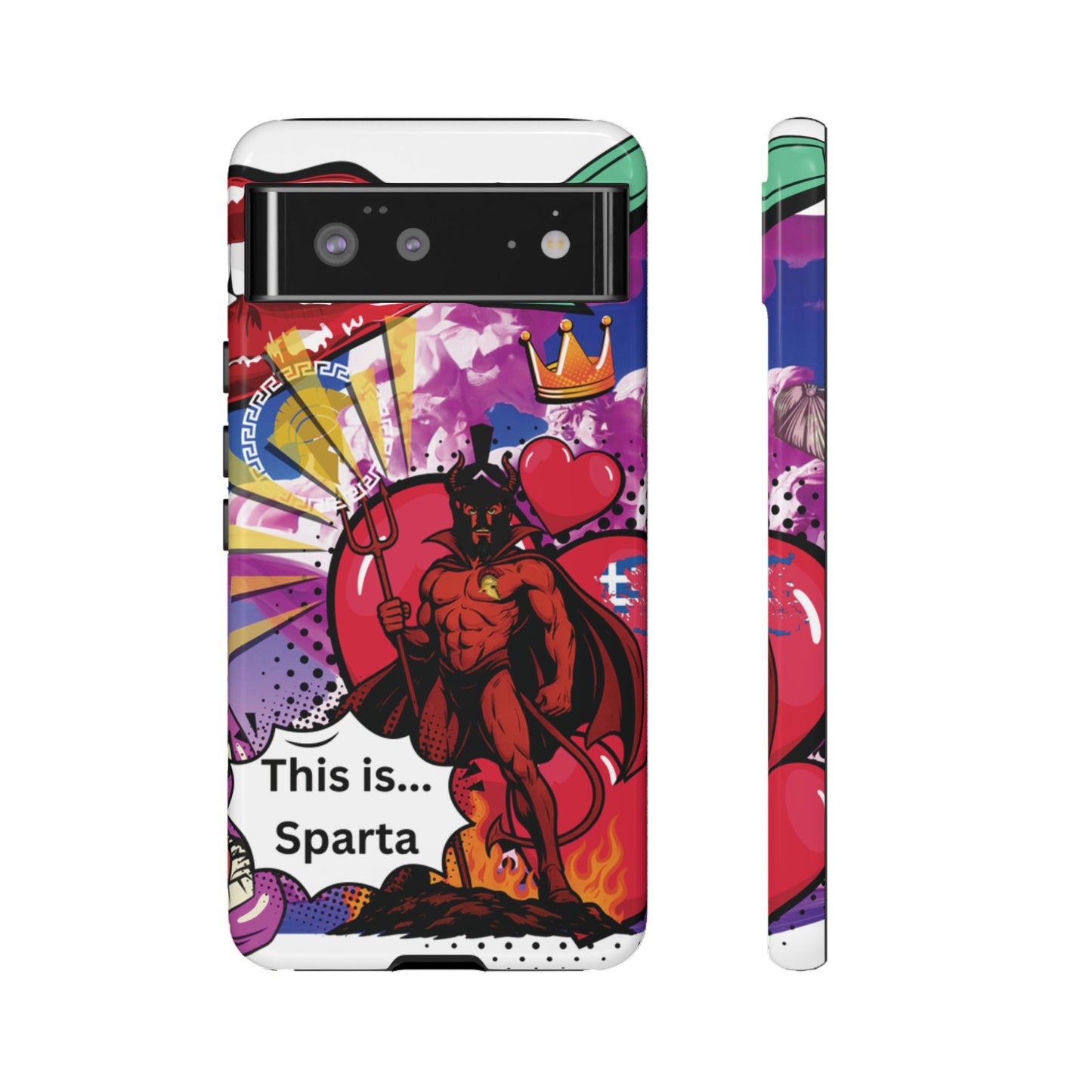 🔥 „To jest Sparta!” – Etui na telefon Pop Art Devil