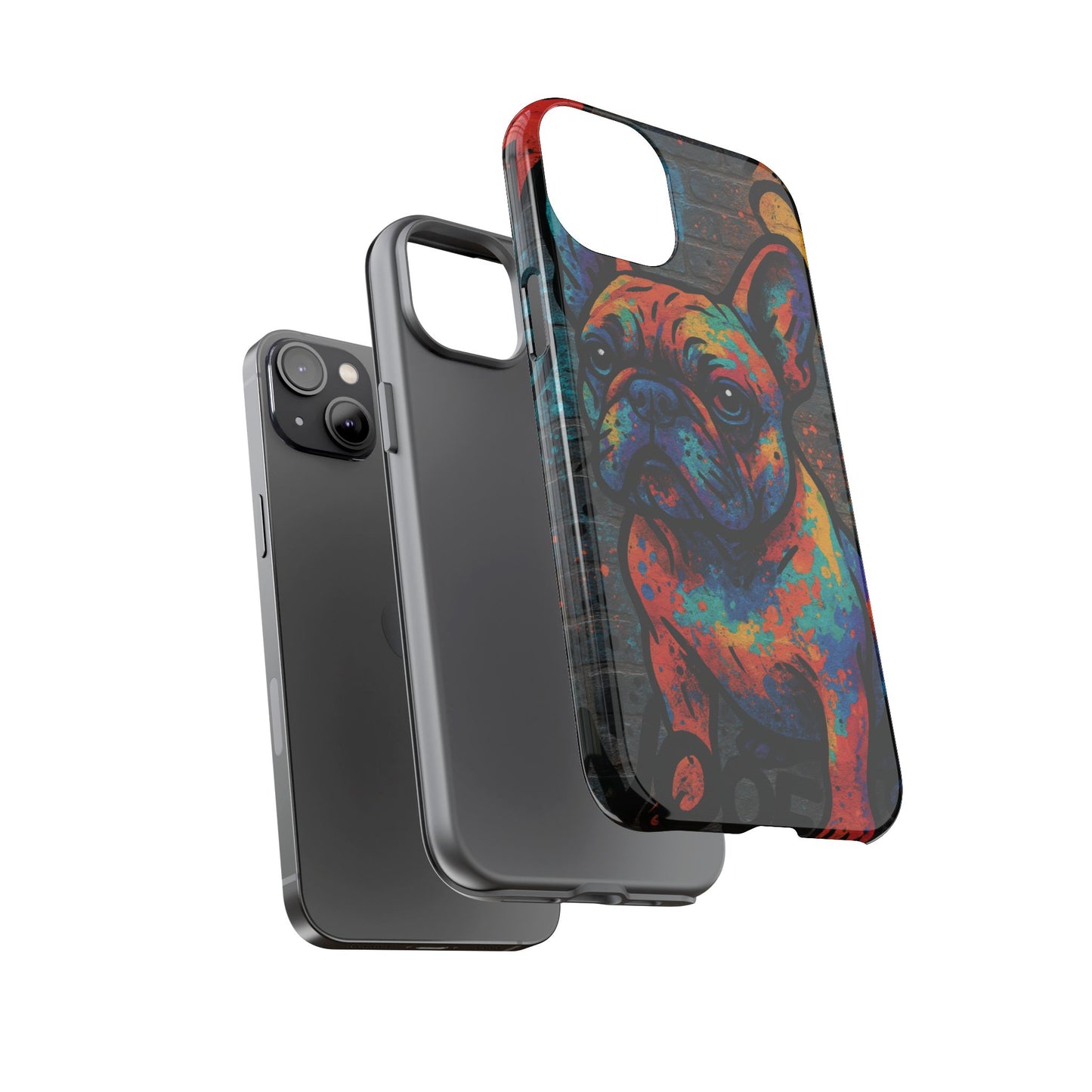 „Urban Woof – etui na telefon z motywem graffiti i psa w stylu street art”