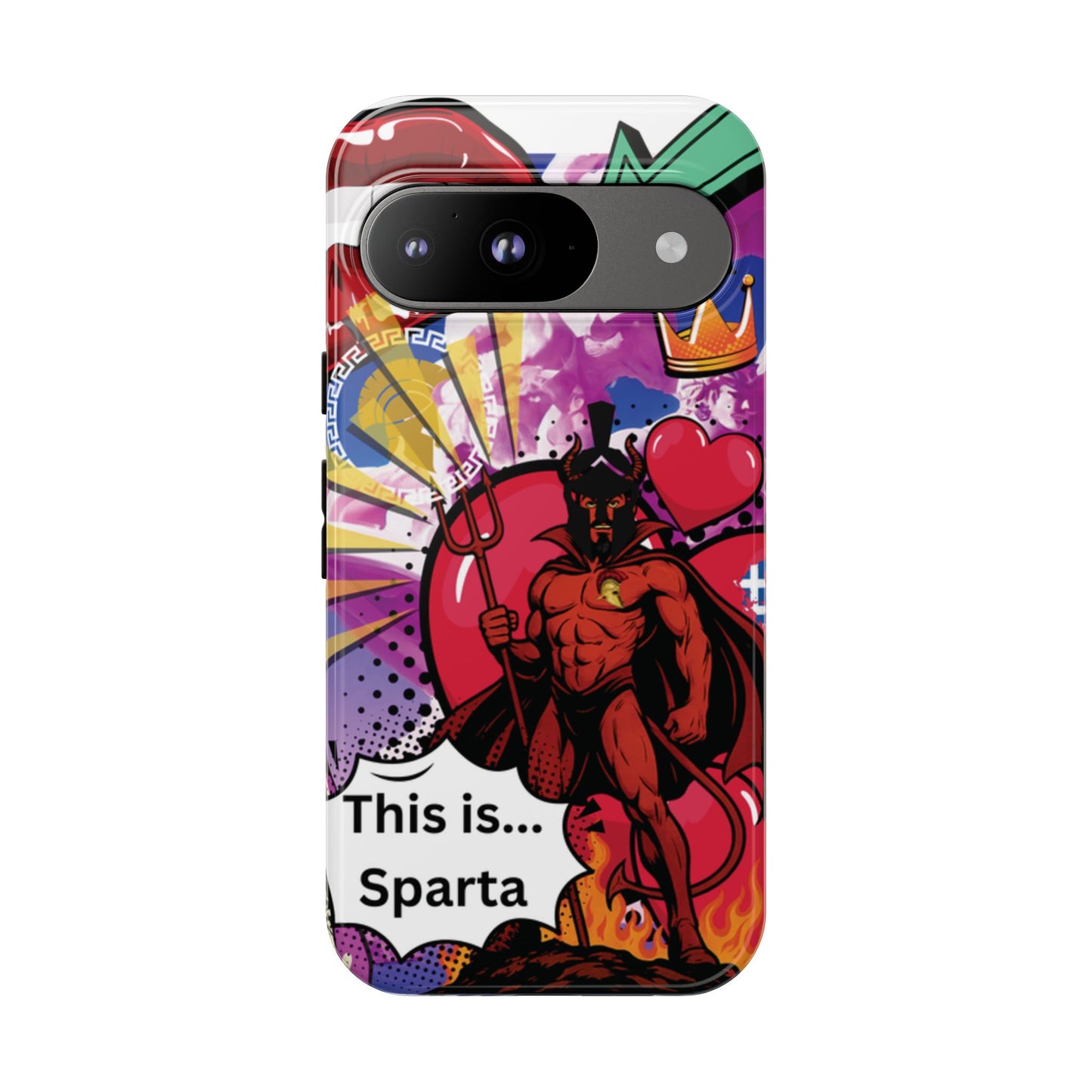 🔥 „To jest Sparta!” – Etui na telefon Pop Art Devil