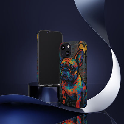 „Urban Woof – etui na telefon z motywem graffiti i psa w stylu street art”