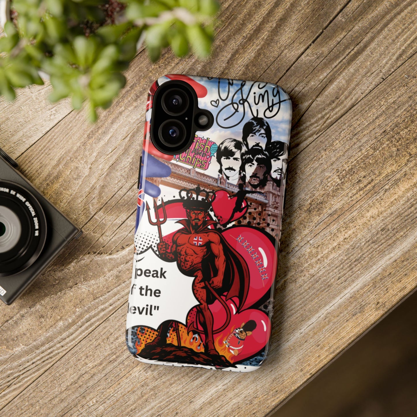 “Speak of the Devil” – Britpop meets Prince of Hell Phone Case