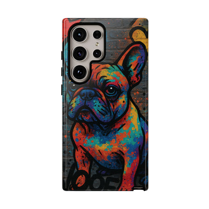 „Urban Woof – etui na telefon z motywem graffiti i psa w stylu street art”