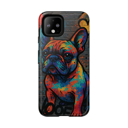 „Urban Woof – etui na telefon z motywem graffiti i psa w stylu street art”