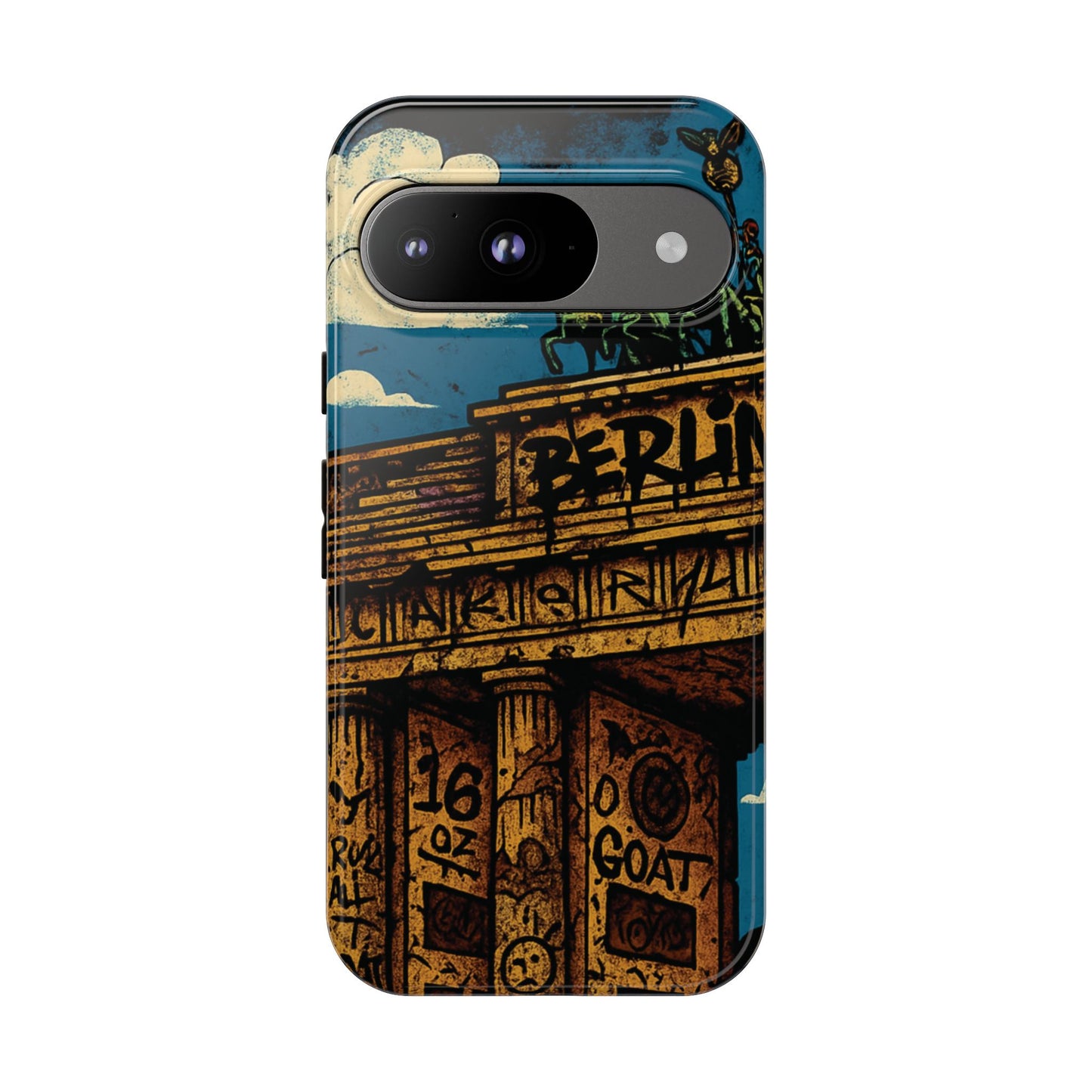 „Berlin Raw – Etui na telefon w stylu ulicznym z Bramą Brandenburską w stylu graffiti”