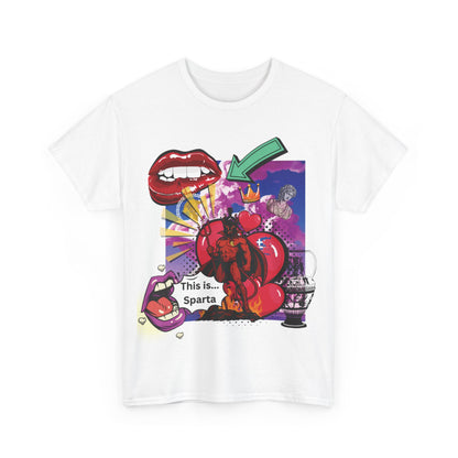„Miłość, chaos i Sparta” – koszulka pop-art streetwear