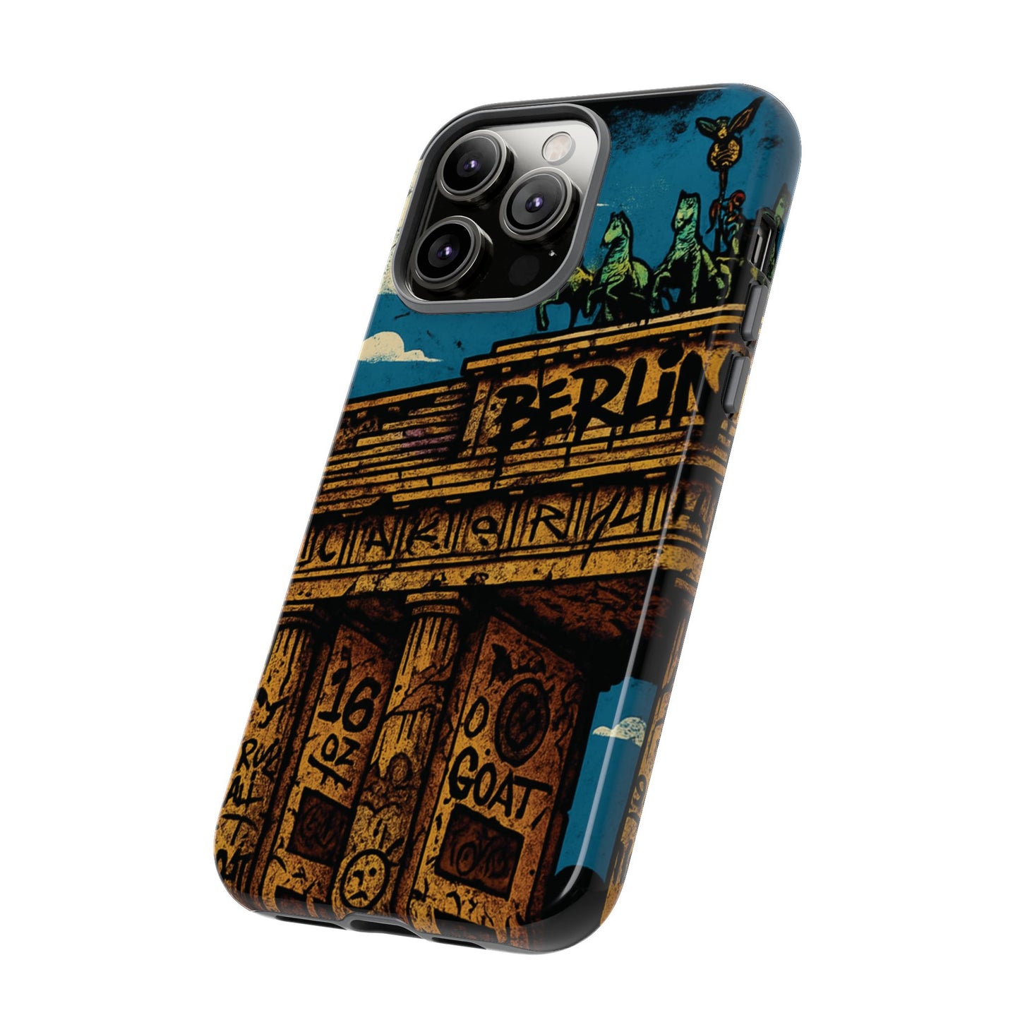 „Berlin Raw – Etui na telefon w stylu ulicznym z Bramą Brandenburską w stylu graffiti”