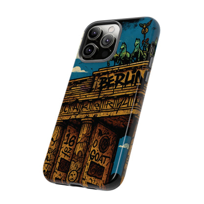 „Berlin Raw – Etui na telefon w stylu ulicznym z Bramą Brandenburską w stylu graffiti”