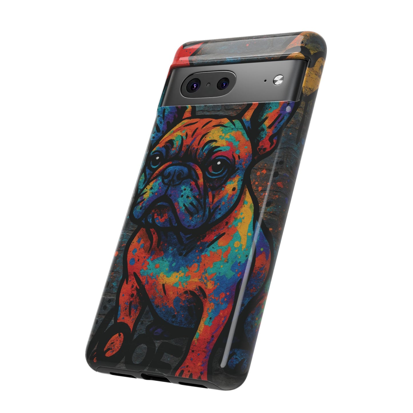 „Urban Woof – etui na telefon z motywem graffiti i psa w stylu street art”