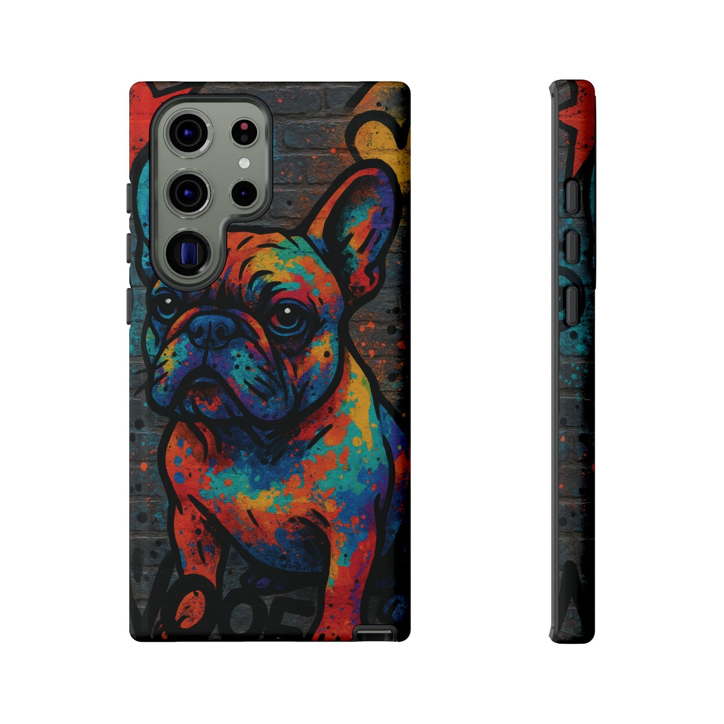 „Urban Woof – etui na telefon z motywem graffiti i psa w stylu street art”