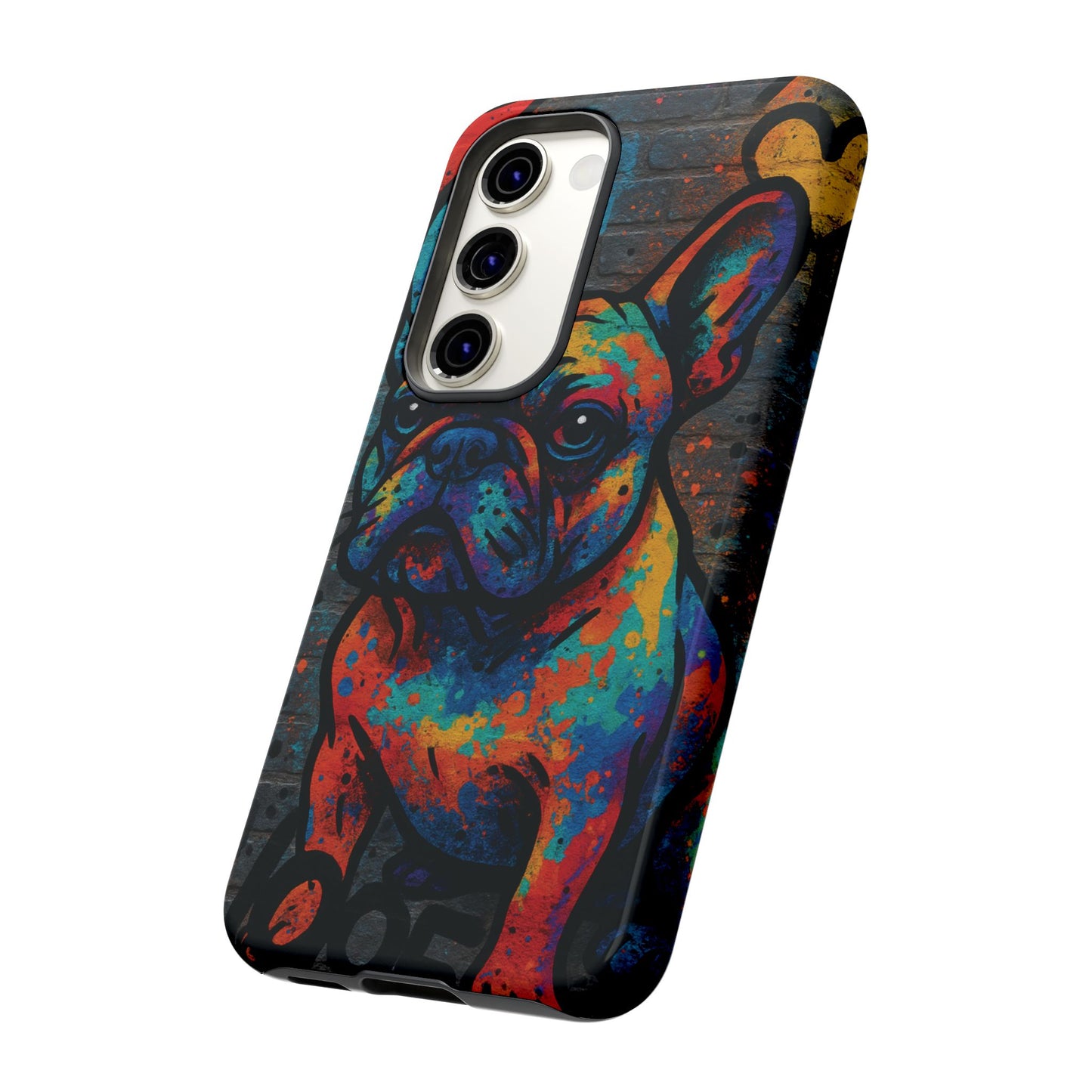 „Urban Woof – etui na telefon z motywem graffiti i psa w stylu street art”