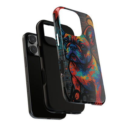„Urban Woof – etui na telefon z motywem graffiti i psa w stylu street art”