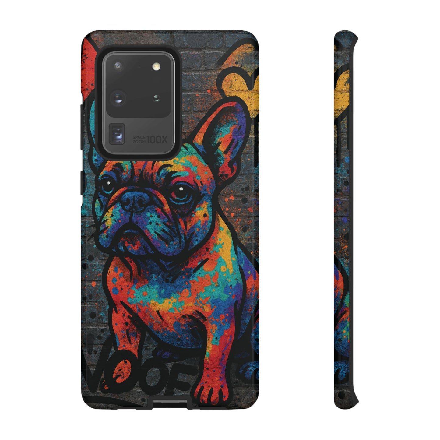 „Urban Woof – etui na telefon z motywem graffiti i psa w stylu street art”