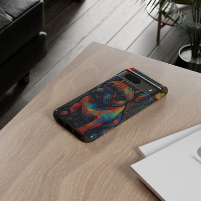 „Urban Woof – etui na telefon z motywem graffiti i psa w stylu street art”