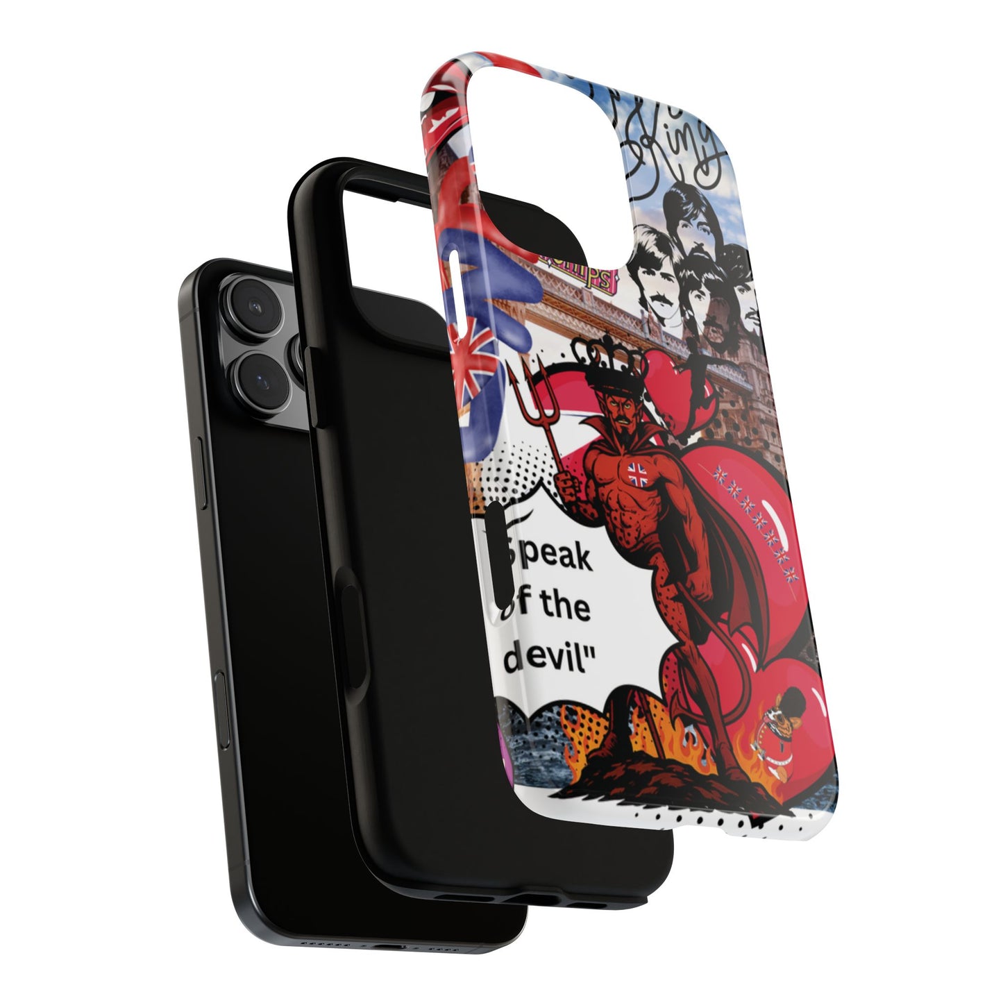 “Speak of the Devil” – Britpop meets Prince of Hell Phone Case