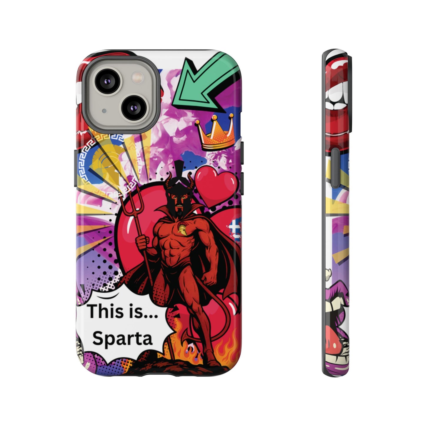 🔥 „To jest Sparta!” – Etui na telefon Pop Art Devil