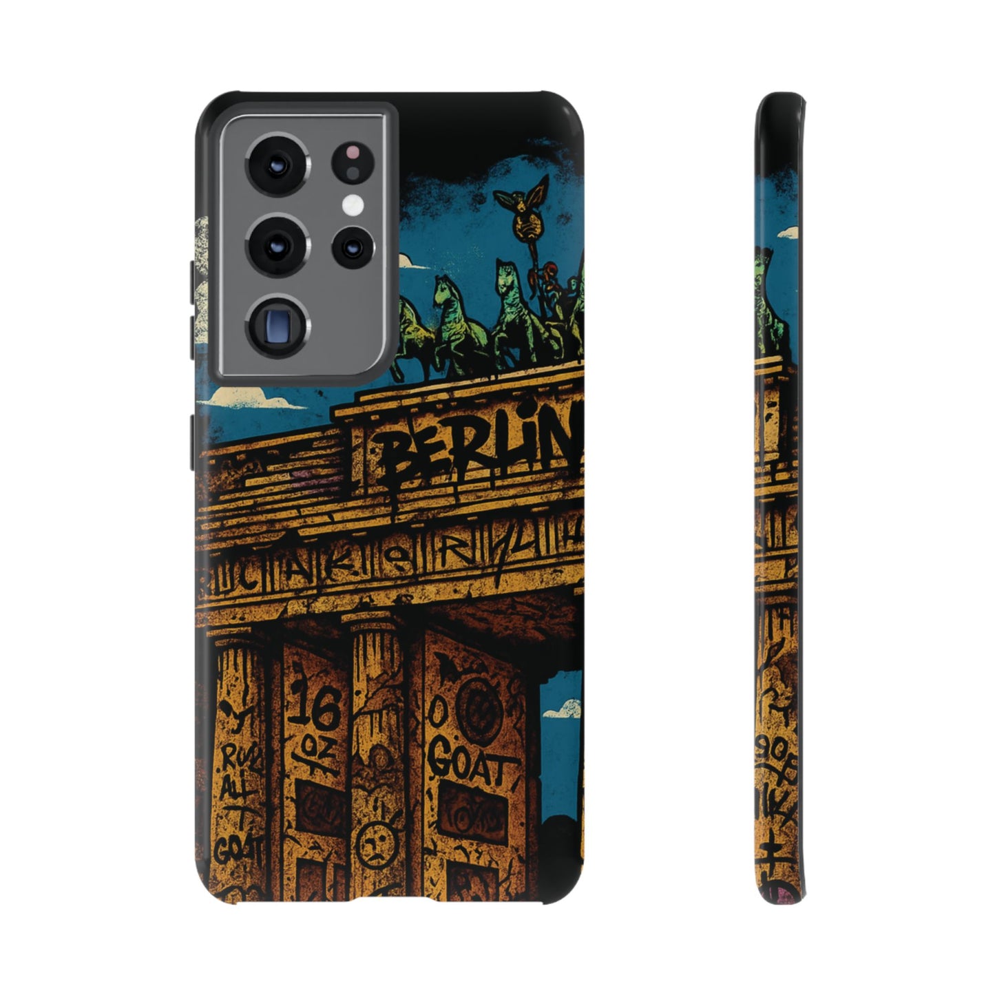 „Berlin Raw – Etui na telefon w stylu ulicznym z Bramą Brandenburską w stylu graffiti”