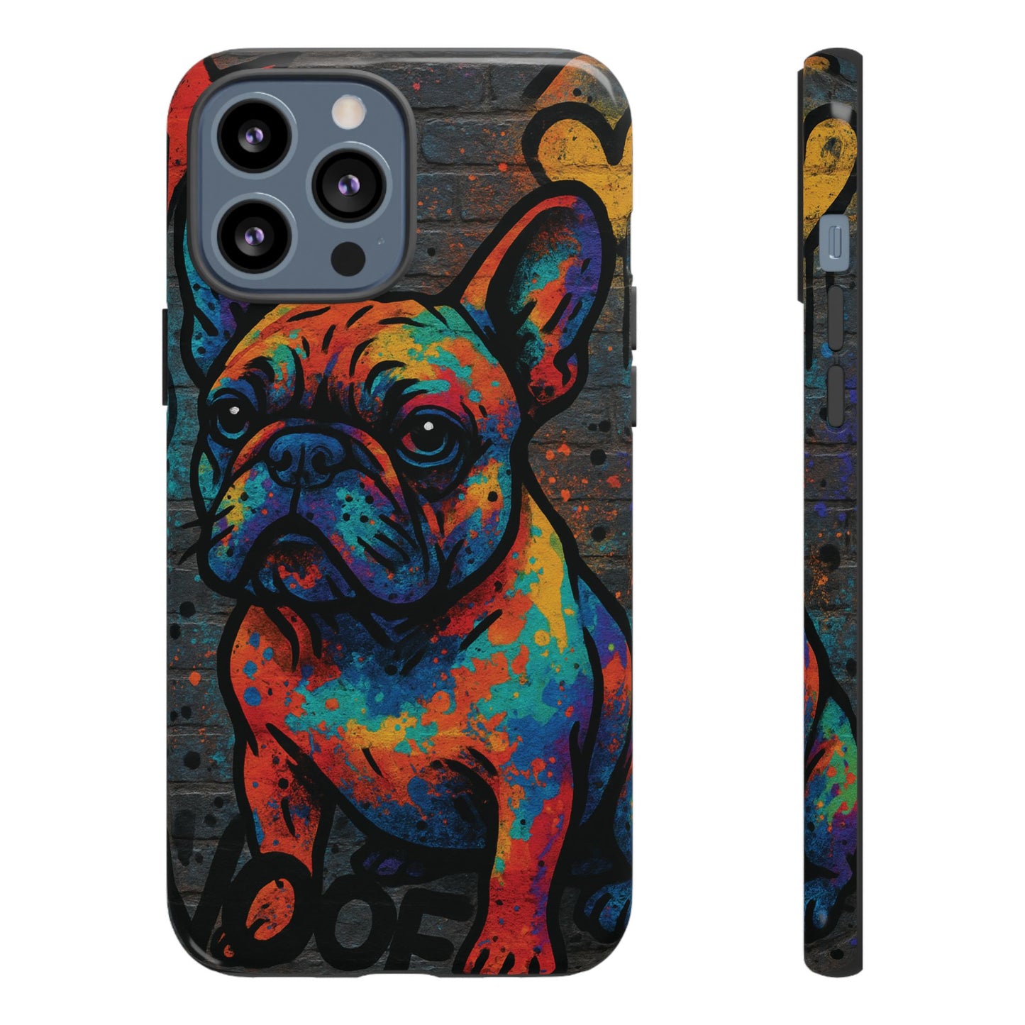 „Urban Woof – etui na telefon z motywem graffiti i psa w stylu street art”