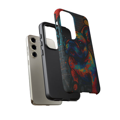 „Urban Woof – etui na telefon z motywem graffiti i psa w stylu street art”