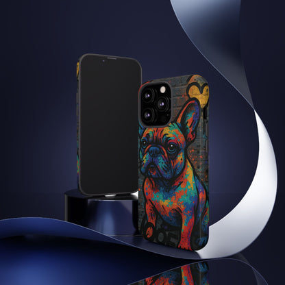 „Urban Woof – etui na telefon z motywem graffiti i psa w stylu street art”