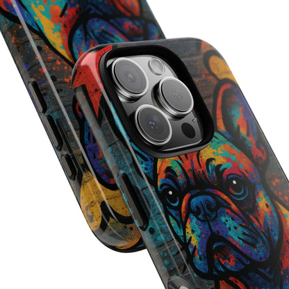 „Urban Woof – etui na telefon z motywem graffiti i psa w stylu street art”