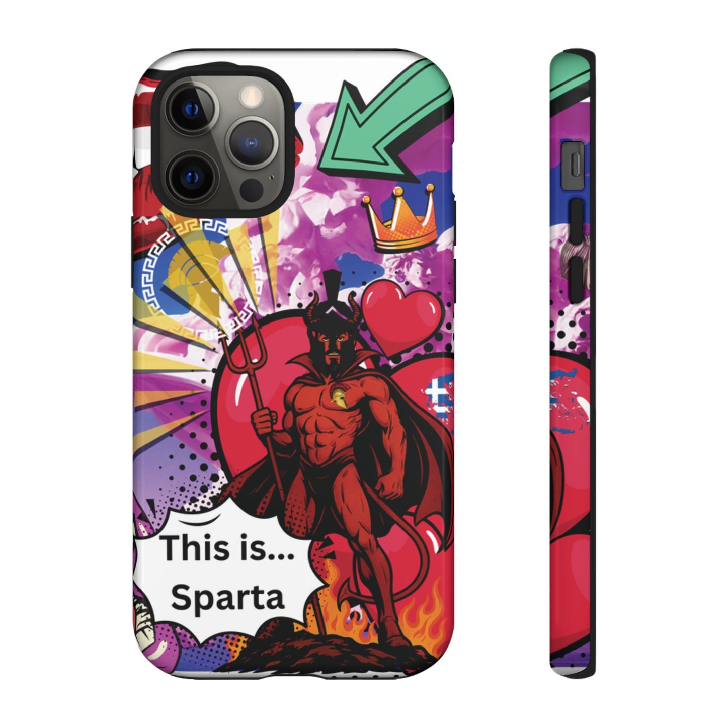 🔥 „To jest Sparta!” – Etui na telefon Pop Art Devil