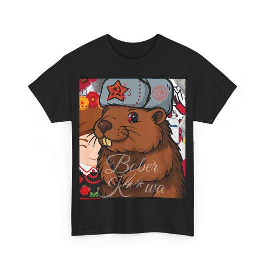 Bober Kwa – Slavic Pop-Art T-Shirt mit Biber-Attitüde