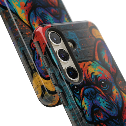 „Urban Woof – etui na telefon z motywem graffiti i psa w stylu street art”
